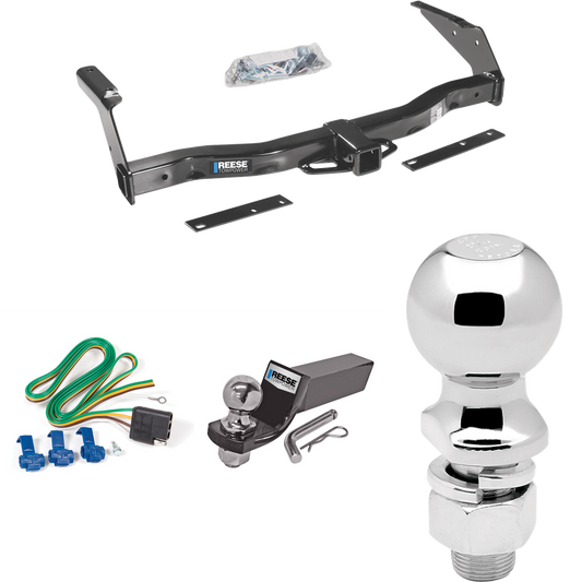 Fits 1978-1980 Dodge B300 Trailer Hitch Tow PKG w/ 4-Flat Wiring + Starter Kit Ball Mount w/ 2" Drop & 2" Ball + 2-5/16" Ball By Reese Towpower