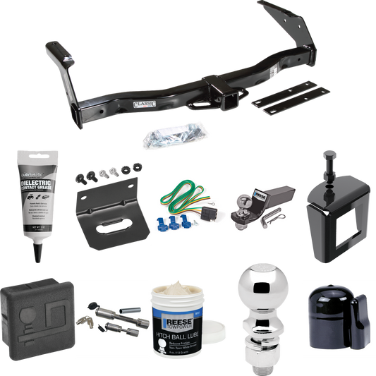 Fits 1978-1980 Dodge B300 Trailer Hitch Tow PKG w/ 4-Flat Wiring + Starter Kit Ball Mount w/ 2" Drop & 2" Ball + 2-5/16" Ball + Wiring Bracket + Dual Hitch & Coupler Locks + Hitch Cover + Wiring Tester + Ball Lube +Electric Grease + Ball Wrench + Ant