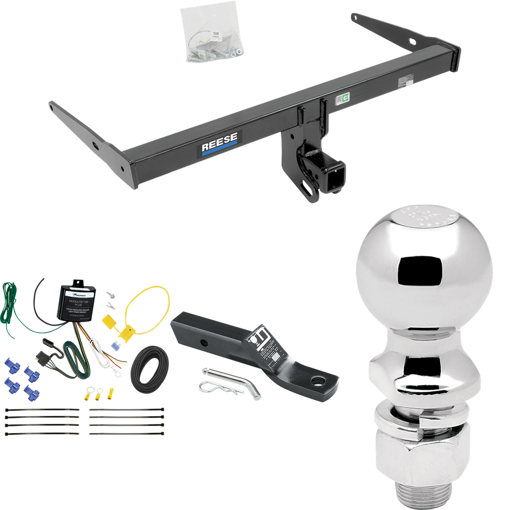 Fits 2013-2018 Audi Q3 Trailer Hitch Tow PKG w/ 4-Flat Wiring + Ball Mount w/ 2" Drop + 2-5/16" Ball By Reese Towpower