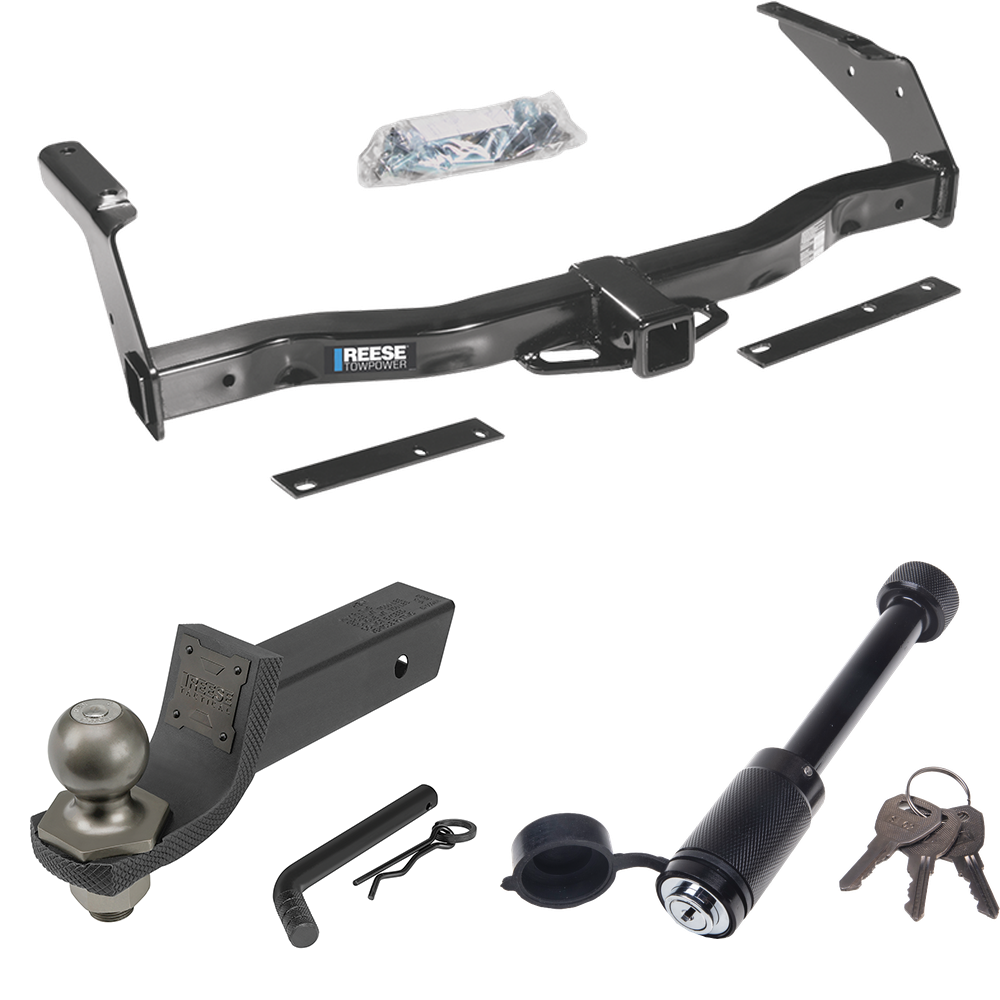 Fits 1978-1980 Dodge B200 Trailer Hitch Tow PKG + Interlock Tactical Starter Kit w/ 2" Drop & 2" Ball + Tactical Dogbone Lock By Reese Towpower