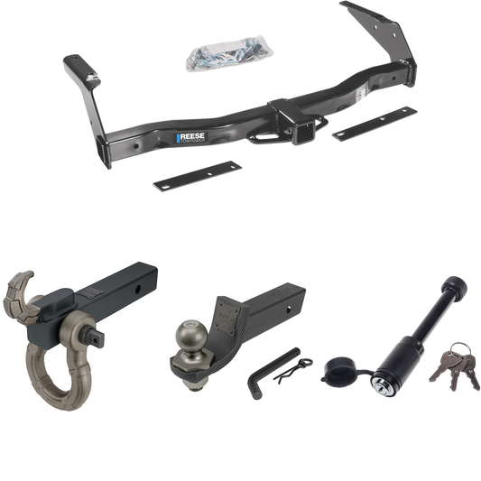 Fits 1995-1998 Dodge B3500 Trailer Hitch Tow PKG + Interlock Tactical Starter Kit w/ 2" Drop & 2" Ball + Tactical Hook & Shackle Mount + Tactical Dogbone Lock By Reese Towpower