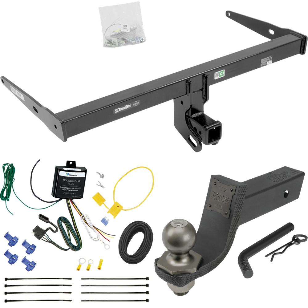 Fits 2013-2018 Audi Q3 Trailer Hitch Tow PKG w/ 4-Flat Wiring + Interlock Tactical Starter Kit w/ 3-1/4" Drop & 2" Ball By Draw-Tite