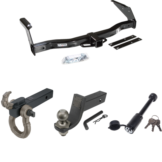 Fits 1995-1998 Dodge B3500 Trailer Hitch Tow PKG + Interlock Tactical Starter Kit w/ 3-1/4" Drop & 2" Ball + Tactical Hook & Shackle Mount + Tactical Dogbone Lock By Draw-Tite