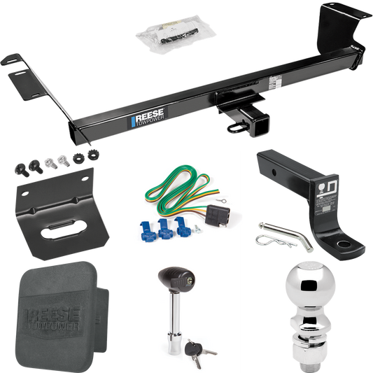 Fits 2013-2014 Volkswagen Routan Trailer Hitch Tow PKG w/ 4-Flat Wiring + Ball Mount w/ 4" Drop + 2-5/16" Ball + Wiring Bracket + Hitch Lock + Hitch Cover (For (Canada Only) Models) By Reese Towpower