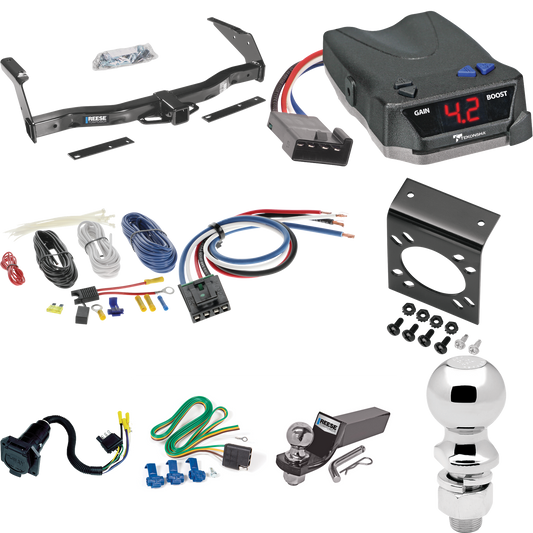 Se adapta al paquete de enganche para remolque Dodge Ram 3500 Van 1999-2000 con control de freno Tekonsha BRAKE-EVN + adaptador de cableado BC genérico + cableado RV de 7 vías + soporte de bola y caída de 2" y 2-5/16" de Reese Towpower