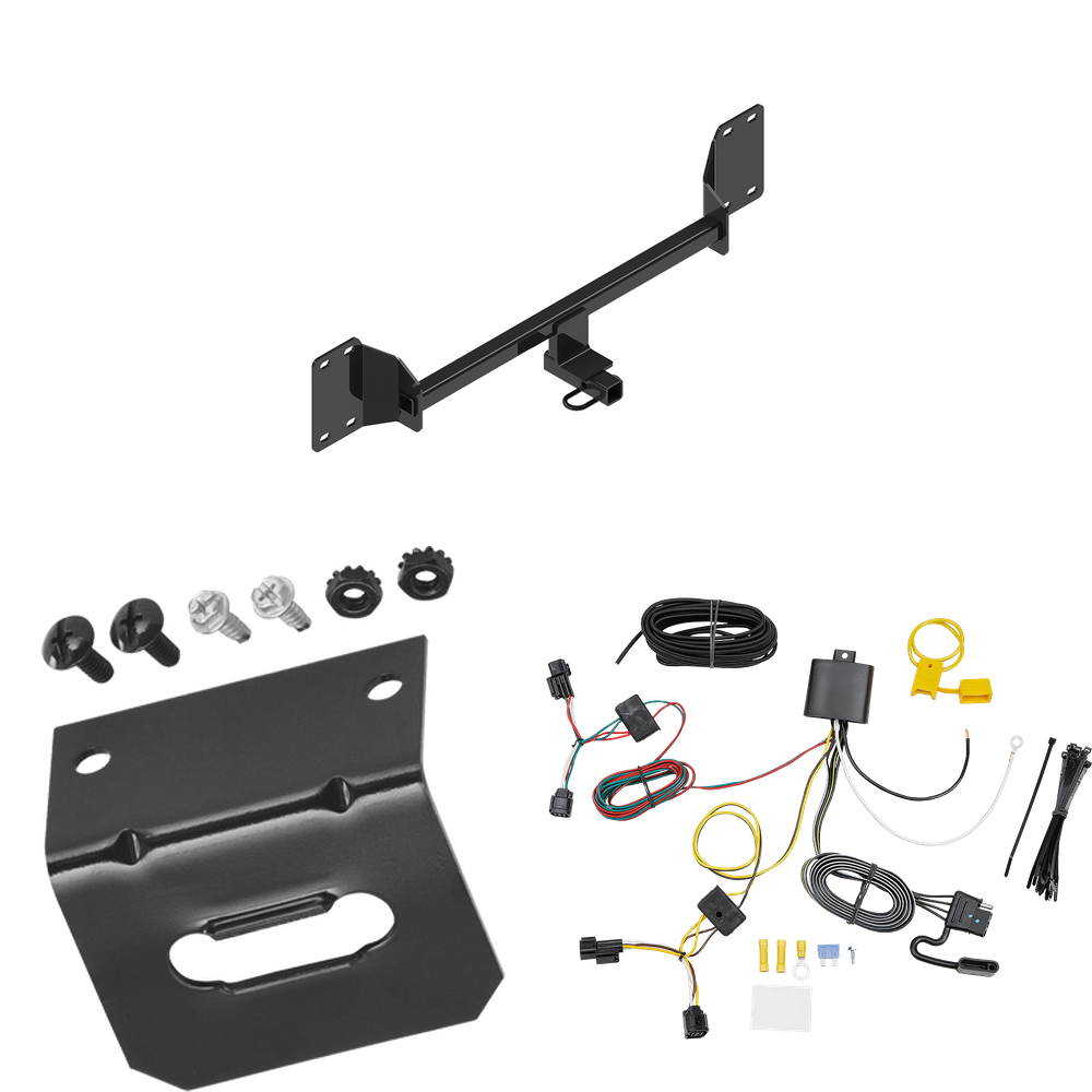 Fits 2018-2023 Honda Accord Trailer Hitch Tow PKG w/ 4-Flat Wiring Harness + Bracket By Reese Towpower