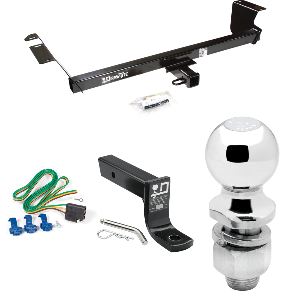 Fits 2013-2014 Volkswagen Routan Trailer Hitch Tow PKG w/ 4-Flat Wiring + Ball Mount w/ 4" Drop + 2" Ball (For (Canada Only) Models) By Draw-Tite