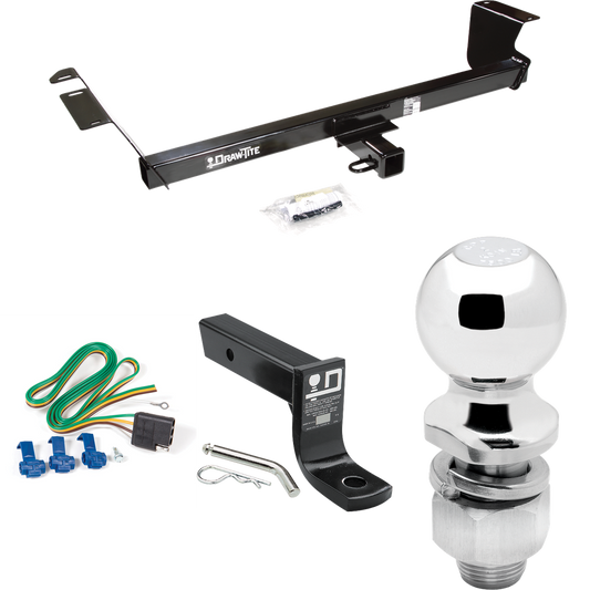 Fits 2013-2014 Volkswagen Routan Trailer Hitch Tow PKG w/ 4-Flat Wiring + Ball Mount w/ 4" Drop + 2" Ball (For (Canada Only) Models) By Draw-Tite