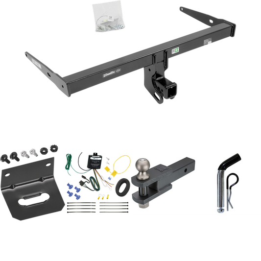 Fits 2013-2018 Audi Q3 Trailer Hitch Tow PKG w/ 4-Flat Wiring Harness + Clevis Hitch Ball Mount w/ 2" Ball + Pin/Clip + Wiring Bracket By Draw-Tite