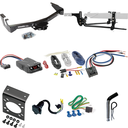 Fits 1995-1998 Dodge B3500 Trailer Hitch Tow PKG w/ 11.5K Round Bar Weight Distribution Hitch w/ 2-5/16" Ball + Pin/Clip + Tekonsha Brakeman IV Brake Control + Generic BC Wiring Adapter + 7-Way RV Wiring (Excludes: w/Factory Step Bumper Models) By Dr