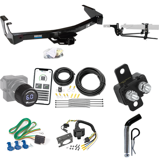 Fits 1994-1994 Dodge B150 Trailer Hitch Tow PKG w/ 11.5K Round Bar Weight Distribution Hitch w/ 2-5/16" Ball + Pin/Clip + Tekonsha Prodigy iD Bluetooth Wireless Brake Control + 7-Way RV Wiring (Excludes: w/Factory Step Bumper Models) By Reese Towpowe