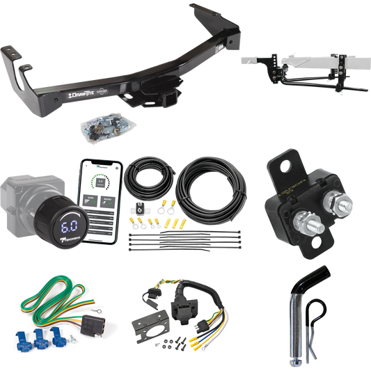 Fits 1995-1998 Dodge B2500 Trailer Hitch Tow PKG w/ 11.5K Round Bar Weight Distribution Hitch w/ 2-5/16" Ball + Pin/Clip + Tekonsha Prodigy iD Bluetooth Wireless Brake Control + 7-Way RV Wiring (Excludes: w/Factory Step Bumper Models) By Draw-Tite