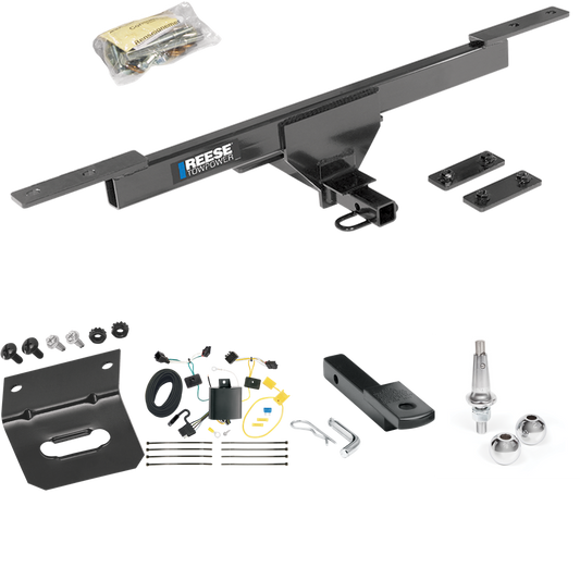 Fits 2012-2019 Volkswagen Passat Trailer Hitch Tow PKG w/ 4-Flat Wiring Harness + Draw-Bar + Interchangeable 1-7/8" & 2" Balls + Wiring Bracket (For Sedan Models) By Reese Towpower