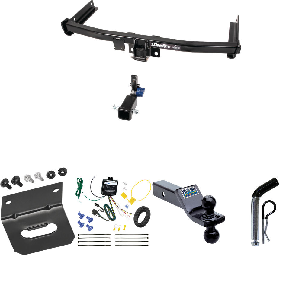 Fits 2019-2022 Audi Q3 Trailer Hitch Tow PKG w/ 4-Flat Wiring Harness + Dual Ball Ball Mount 1-7/8" & 2" Trailer Balls + Pin/Clip + Wiring Bracket By Draw-Tite