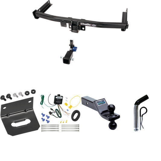 Fits 2019-2022 Audi Q3 Trailer Hitch Tow PKG w/ 4-Flat Wiring Harness + Dual Ball Ball Mount 1-7/8" & 2" Trailer Balls + Pin/Clip + Wiring Bracket By Draw-Tite