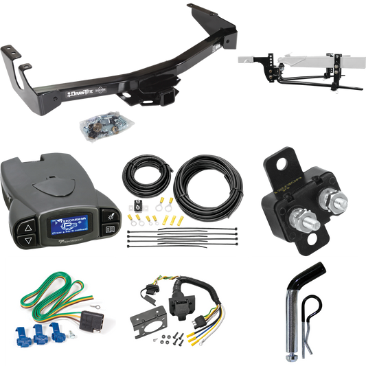 Fits 1999-2000 Dodge Ram 3500 Van Trailer Hitch Tow PKG w/ 11.5K Round Bar Weight Distribution Hitch w/ 2-5/16" Ball + Pin/Clip + Tekonsha Prodigy P3 Brake Control + 7-Way RV Wiring (Excludes: w/Factory Step Bumper Models) By Draw-Tite