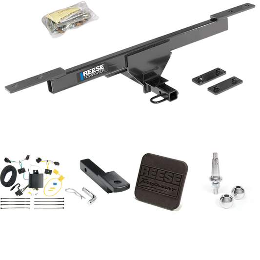 Fits 2012-2019 Volkswagen Passat Trailer Hitch Tow PKG w/ 4-Flat Wiring Harness + Draw-Bar + Interchangeable 1-7/8" & 2" Balls + Hitch Cover (For Sedan Models) By Reese Towpower