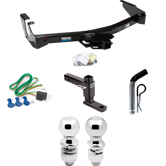 Fits 1999-2000 Dodge Ram 3500 Van Trailer Hitch Tow PKG w/ 4-Flat Wiring + Adjustable Drop Rise Ball Mount + Pin/Clip + 2" Ball + 2-5/16" Ball (Excludes: w/Factory Step Bumper Models) By Reese Towpower