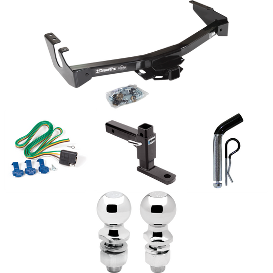 Fits 1999-2000 Dodge Ram 2500 Van Trailer Hitch Tow PKG w/ 4-Flat Wiring + Adjustable Drop Rise Ball Mount + Pin/Clip + 2" Ball + 2-5/16" Ball (Excludes: w/Factory Step Bumper Models) By Draw-Tite