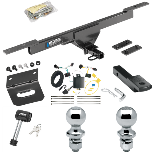 Fits 2012-2019 Volkswagen Passat Trailer Hitch Tow PKG w/ 4-Flat Wiring Harness + Draw-Bar + 1-7/8" + 2" Ball + Wiring Bracket + Hitch Lock (For Sedan Models) By Reese Towpower