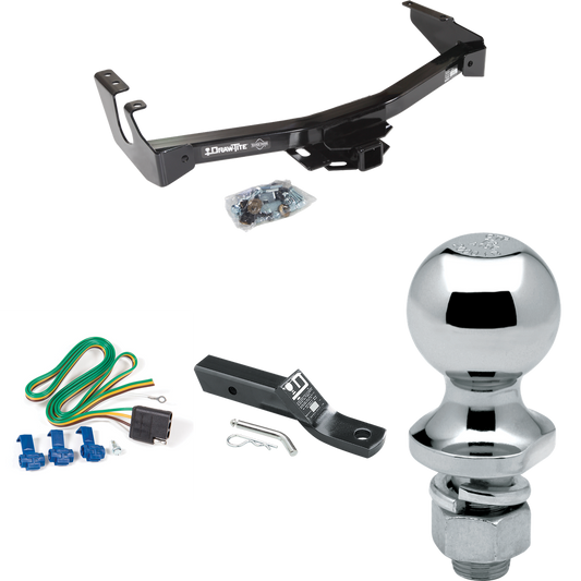 Fits 1994-1994 Dodge B150 Trailer Hitch Tow PKG w/ 4-Flat Wiring + Ball Mount w/ 2" Drop + 1-7/8" Ball (Excludes: w/Factory Step Bumper Models) By Draw-Tite