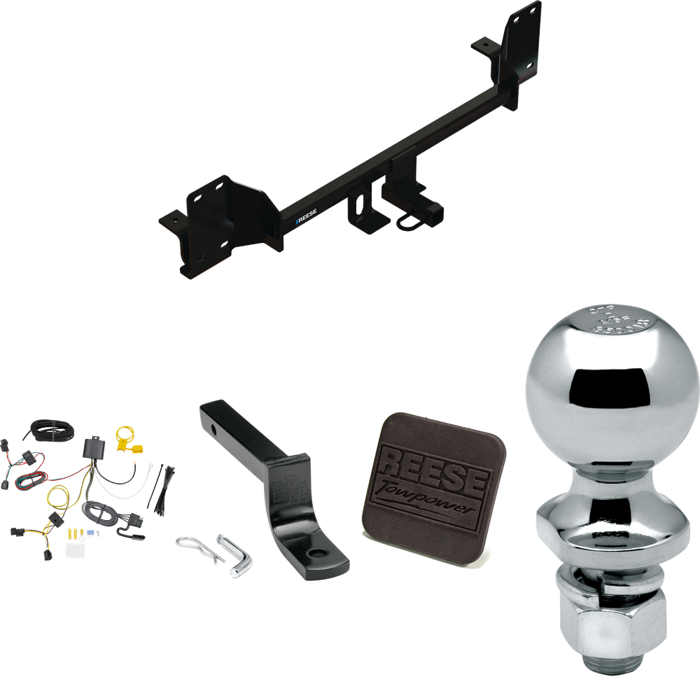 Fits 2023-2023 Honda Accord Trailer Hitch Tow PKG w/ 4-Flat Wiring Harness + Draw-Bar + 2" Ball + Hitch Cover By Reese Towpower
