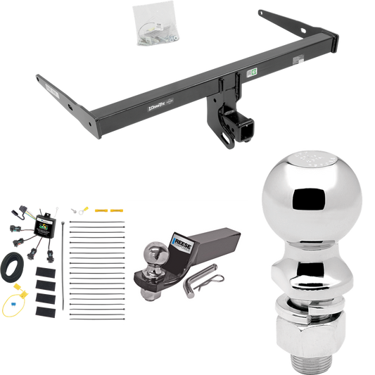 Fits 2013-2018 Audi Q3 Trailer Hitch Tow PKG w/ 4-Flat Zero Contact "No Splice" Wiring + Starter Kit Ball Mount w/ 2" Drop & 2" Ball + 2-5/16" Ball By Draw-Tite