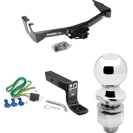 Fits 1994-1994 Dodge B350 Trailer Hitch Tow PKG w/ 4-Flat Wiring + Ball Mount w/ 4" Drop + 2" Ball (Excludes: w/Factory Step Bumper Models) By Draw-Tite