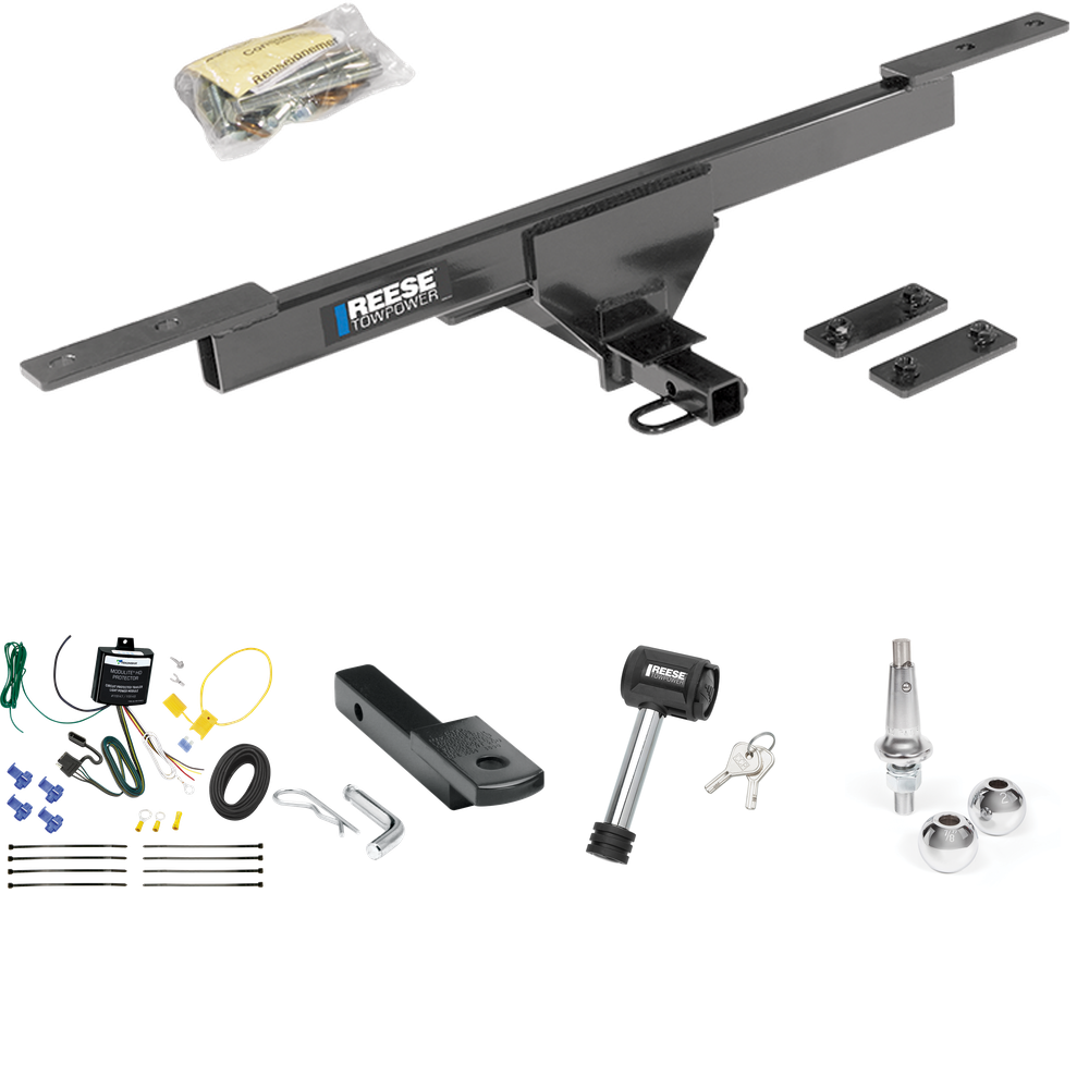 Fits 2016-2019 Volkswagen Passat Trailer Hitch Tow PKG w/ 4-Flat Wiring Harness + Draw-Bar + Interchangeable 1-7/8" & 2" Balls + Hitch Lock (For SE & SEL Only Models) By Reese Towpower