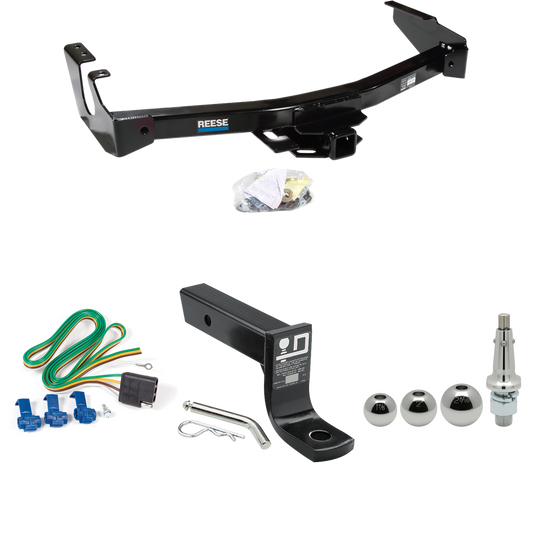 Fits 1999-2000 Dodge Ram 2500 Van Trailer Hitch Tow PKG w/ 4-Flat Wiring + Ball Mount w/ 4" Drop + Interchangeable Ball 1-7/8" & 2" & 2-5/16" (Excludes: w/Factory Step Bumper Models) By Reese Towpower