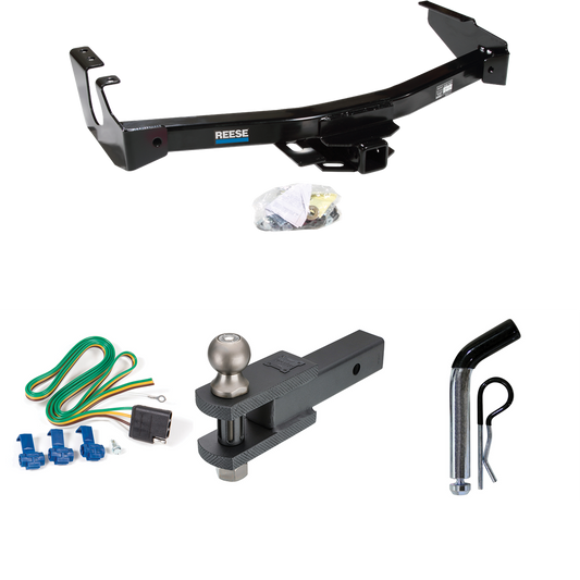 Fits 1999-2000 Dodge Ram 3500 Van Trailer Hitch Tow PKG w/ 4-Flat Wiring + Clevis Hitch Ball Mount w/ 2" Ball + Pin/Clip (Excludes: w/Factory Step Bumper Models) By Reese Towpower