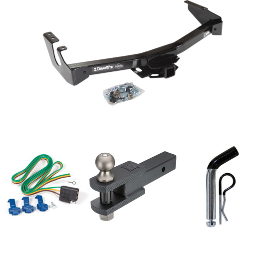 Fits 1999-2000 Dodge Ram 3500 Van Trailer Hitch Tow PKG w/ 4-Flat Wiring + Clevis Hitch Ball Mount w/ 2" Ball + Pin/Clip (Excludes: w/Factory Step Bumper Models) By Draw-Tite