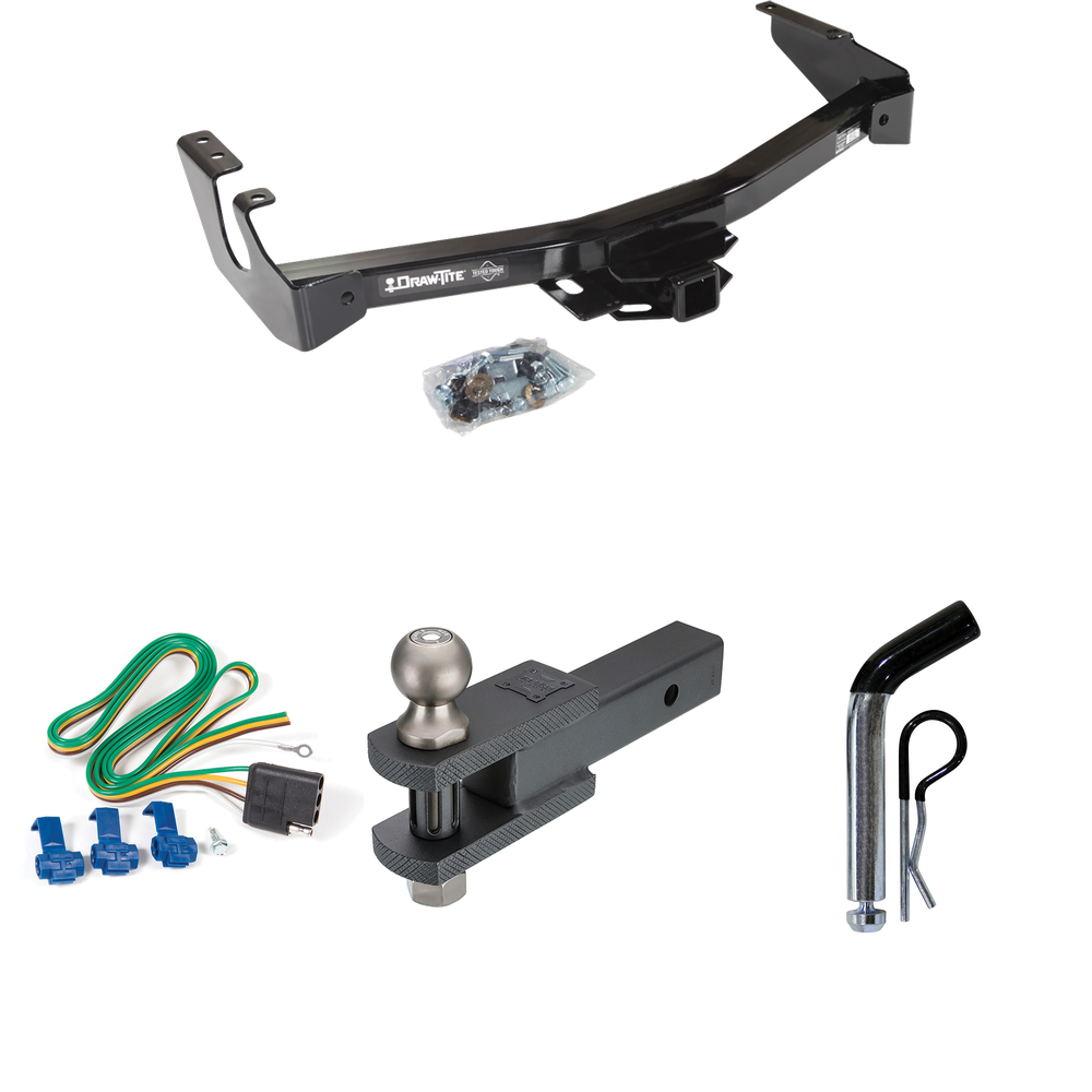 Fits 1994-1994 Dodge B150 Trailer Hitch Tow PKG w/ 4-Flat Wiring + Clevis Hitch Ball Mount w/ 2" Ball + Pin/Clip (Excludes: w/Factory Step Bumper Models) By Draw-Tite