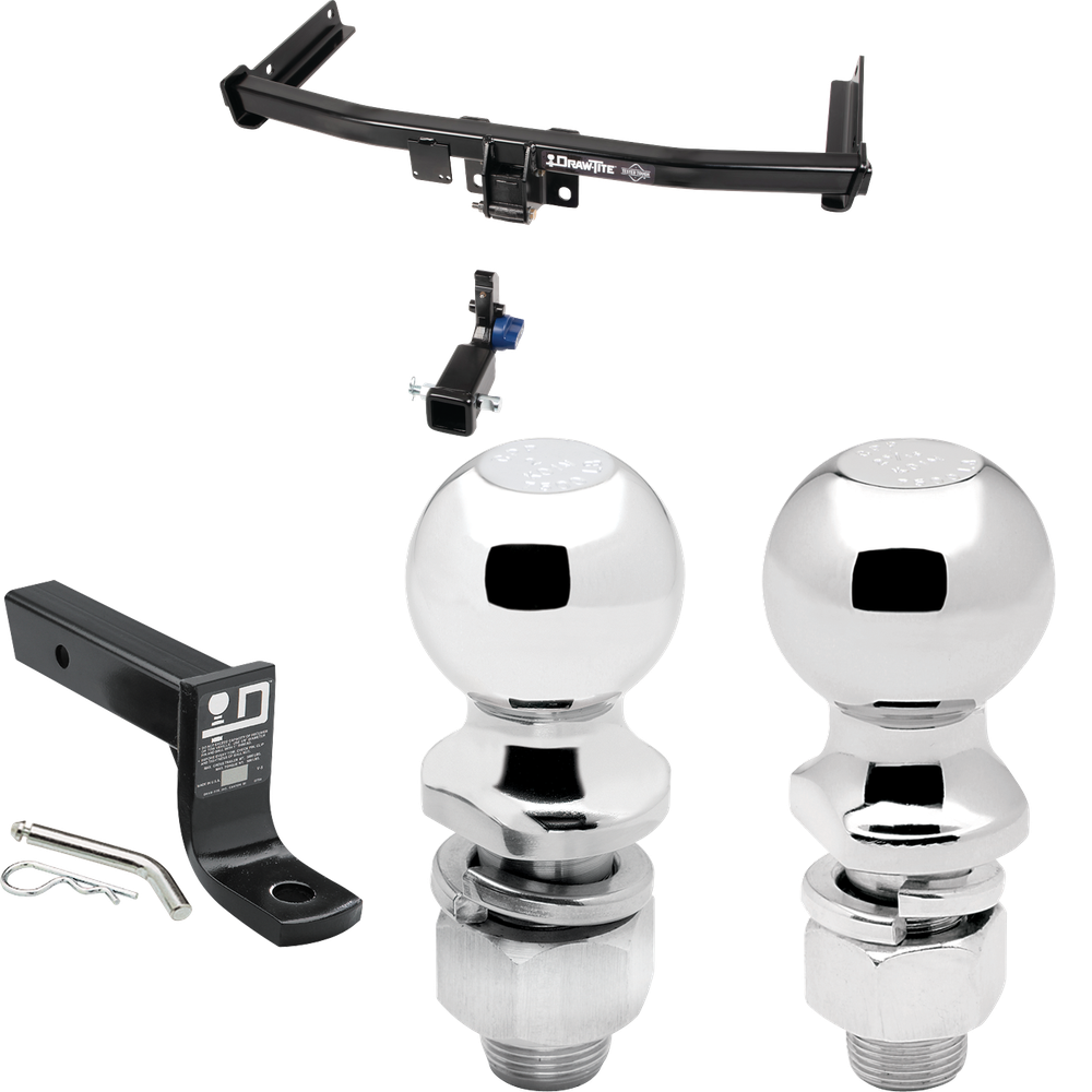 Fits 2018-2023 Volkswagen Tiguan Trailer Hitch Tow PKG w/ Ball Mount w/ 4" Drop + 2" Ball + 2-5/16" Ball By Draw-Tite