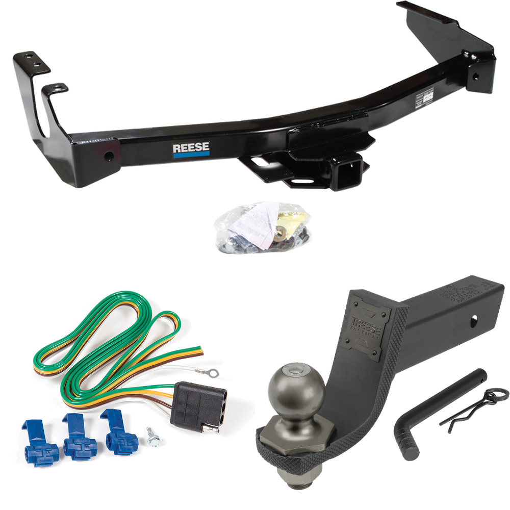 Fits 1999-2000 Dodge Ram 3500 Van Trailer Hitch Tow PKG w/ 4-Flat Wiring + Interlock Tactical Starter Kit w/ 3-1/4" Drop & 2" Ball (Excludes: w/Factory Step Bumper Models) By Reese Towpower