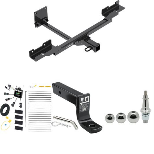 Fits 2016-2019 Mercedes-Benz GLE350 Trailer Hitch Tow PKG w/ 4-Flat Zero Contact "No Splice" Wiring + Ball Mount w/ 4" Drop + Interchangeable Ball 1-7/8" & 2" & 2-5/16" (Excludes: w/Active Curve System Models) By Draw-Tite