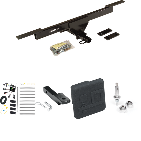 Fits 2016-2019 Volkswagen Passat Trailer Hitch Tow PKG w/ 4-Flat Zero Contact "No Splice" Wiring Harness + Draw-Bar + Interchangeable 1-7/8" & 2" Balls + Hitch Cover (For SE & SEL Only Models) By Draw-Tite