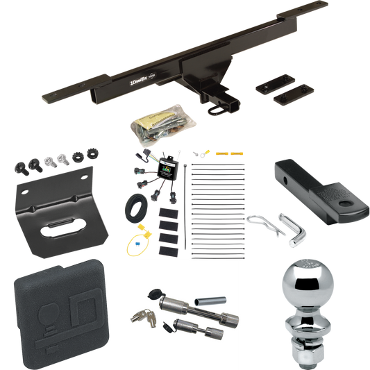 Fits 2016-2019 Volkswagen Passat Trailer Hitch Tow PKG w/ 4-Flat Zero Contact "No Splice" Wiring Harness + Draw-Bar + 2" Ball + Wiring Bracket + Hitch Cover + Dual Hitch & Coupler Locks (For SE & SEL Only Models) By Draw-Tite