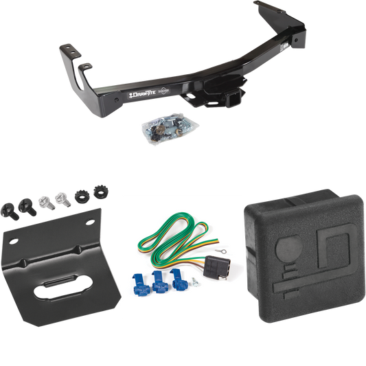 Se adapta al paquete de enganche de remolque Dodge Ram 1500 Van 1999-2000 con arnés de cableado plano de 4 + soporte de cableado + cubierta de enganche (excluye: con modelos de parachoques escalonado de fábrica) de Draw-Tite