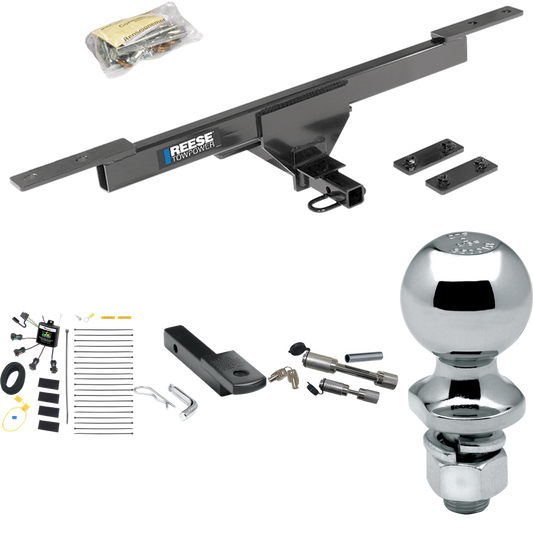 Fits 2017-2019 Volkswagen Passat Trailer Hitch Tow PKG w/ 4-Flat Zero Contact "No Splice" Wiring Harness + Draw-Bar + 2" Ball + Dual Hitch & Coupler Locks By Reese Towpower