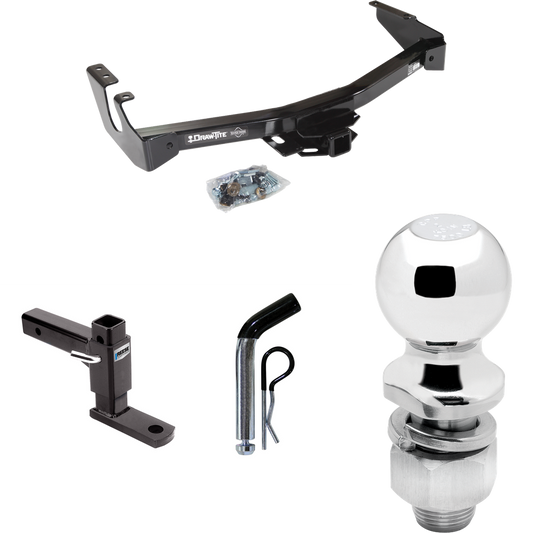 Fits 1994-1994 Dodge B150 Trailer Hitch Tow PKG w/ Adjustable Drop Rise Ball Mount + Pin/Clip + 2" Ball (Excludes: w/Factory Step Bumper Models) By Draw-Tite