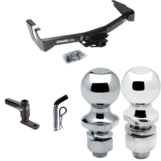 Fits 1999-2003 Dodge Ram 3500 Van Trailer Hitch Tow PKG w/ Adjustable Drop Rise Ball Mount + Pin/Clip + 2" Ball + 1-7/8" Ball (Excludes: w/Factory Step Bumper Models) By Draw-Tite