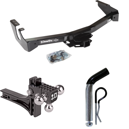 Fits 1994-1994 Dodge B350 Trailer Hitch Tow PKG w/ Adjustable Drop Rise Triple Ball Ball Mount 1-7/8" & 2" & 2-5/16" Trailer Balls + Pin/Clip (Excludes: w/Factory Step Bumper Models) By Draw-Tite