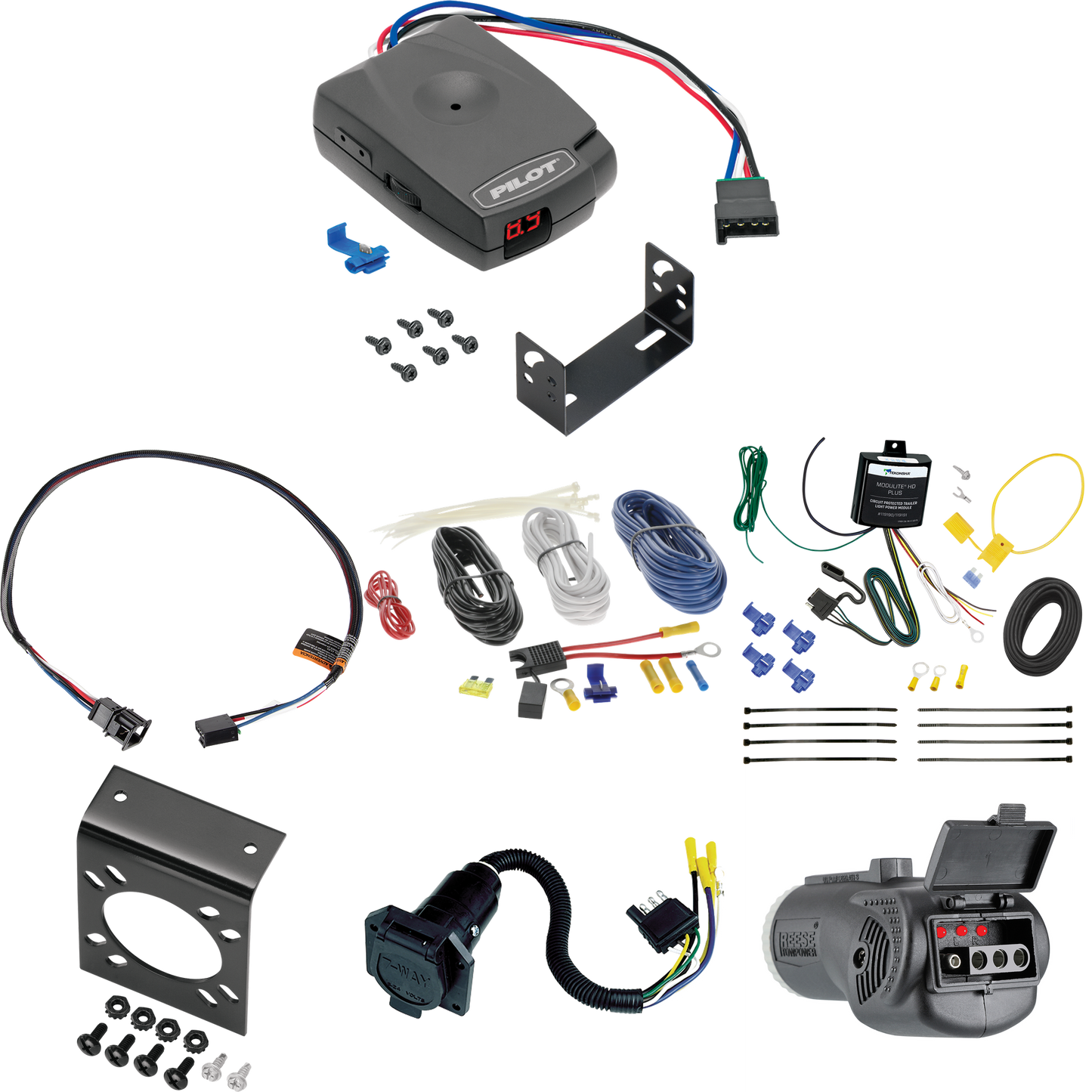 Fits 2019-2023 Audi Q5 7-Way RV Wiring + Pro Series Pilot Brake Control + Plug & Play BC Adapter + 2 in 1 Tester & 7-Way to 4-Way Adapter By Tekonsha