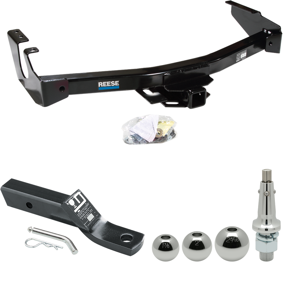 Fits 1994-1994 Dodge B150 Trailer Hitch Tow PKG w/ Ball Mount w/ 2" Drop + Interchangeable Ball 1-7/8" & 2" & 2-5/16" (Excludes: w/Factory Step Bumper Models) By Reese Towpower