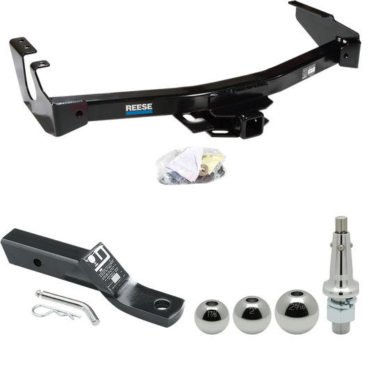 Fits 1994-1994 Dodge B150 Trailer Hitch Tow PKG w/ Ball Mount w/ 2" Drop + Interchangeable Ball 1-7/8" & 2" & 2-5/16" (Excludes: w/Factory Step Bumper Models) By Reese Towpower