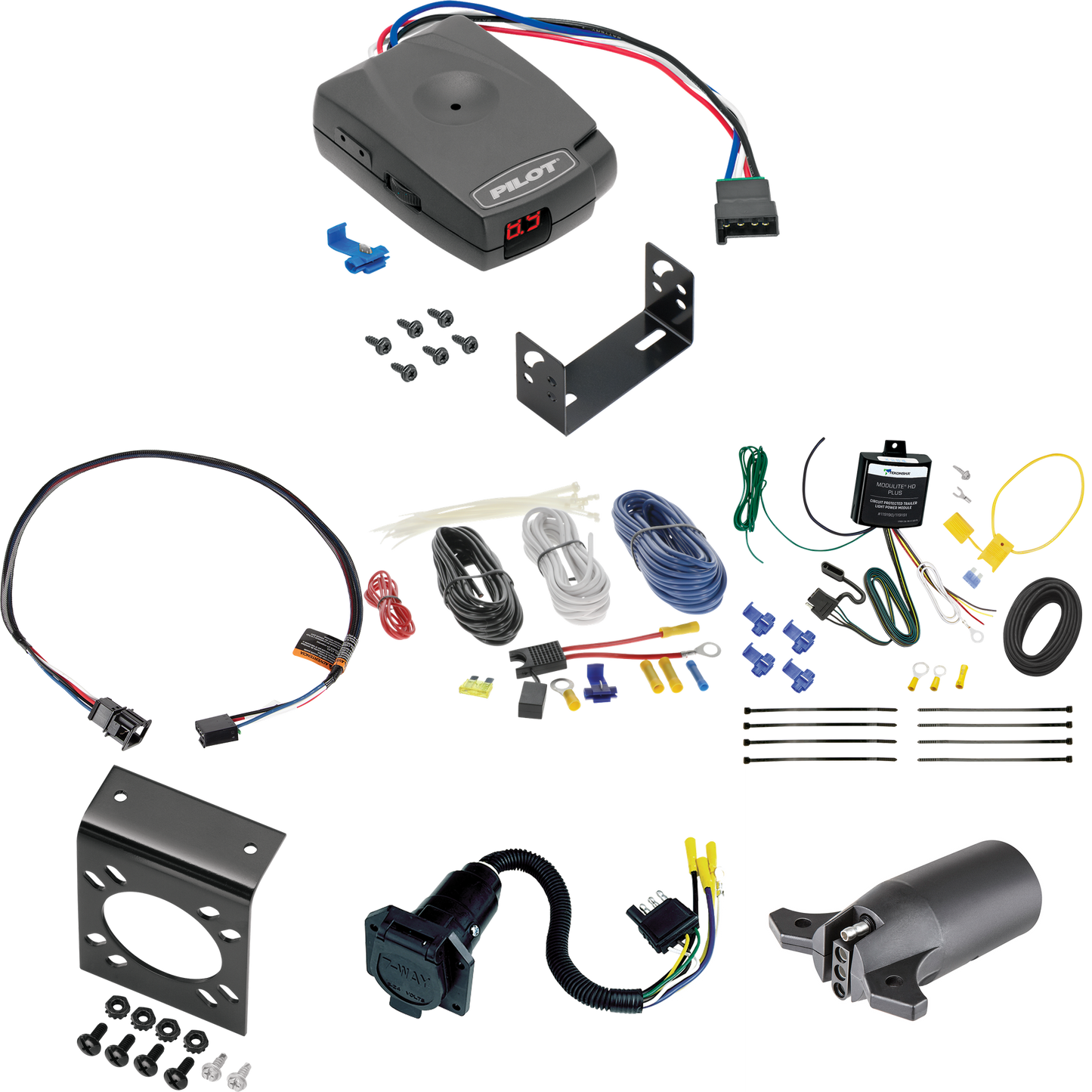 Fits 2018-2023 Audi SQ5 7-Way RV Wiring + Pro Series Pilot Brake Control + Plug & Play BC Adapter + 7-Way to 4-Way Adapter By Tekonsha