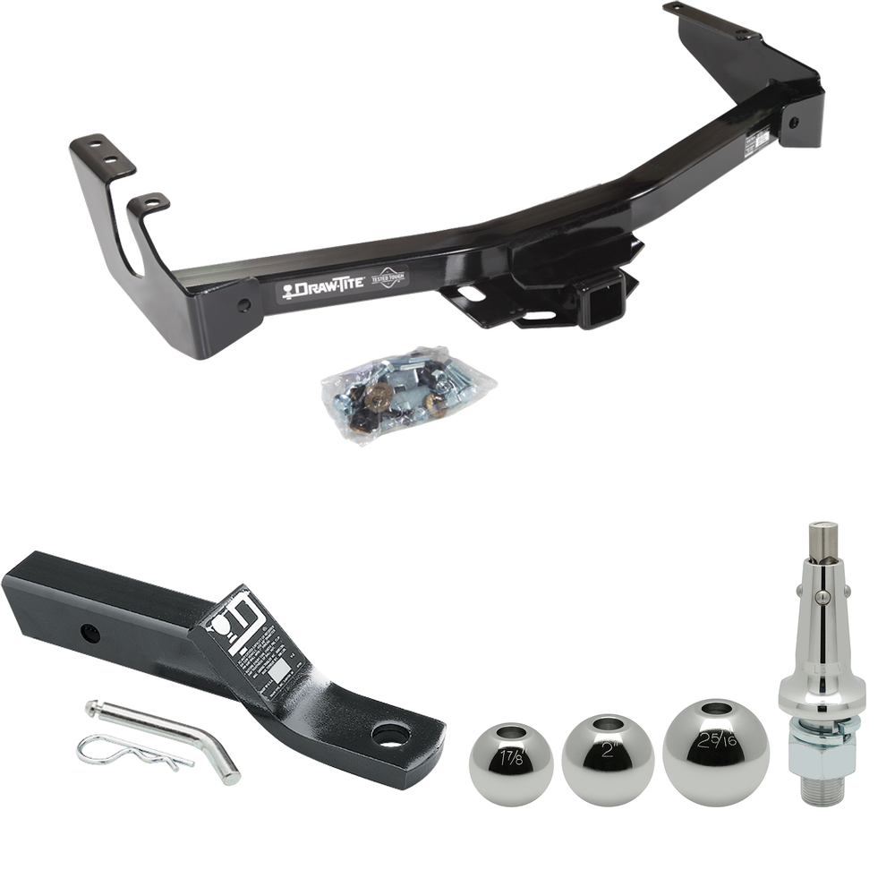 Fits 1999-2003 Dodge Ram 1500 Van Trailer Hitch Tow PKG w/ Ball Mount w/ 2" Drop + Interchangeable Ball 1-7/8" & 2" & 2-5/16" (Excludes: w/Factory Step Bumper Models) By Draw-Tite