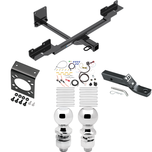 Se adapta al paquete de enganche de remolque Mercedes-Benz GLE350 2016-2019 con cableado RV de 7 vías + bola de 2" y 2-5/16" + soporte de caída (excluye: con modelos con sistema de curva activa) de Reese Towpower