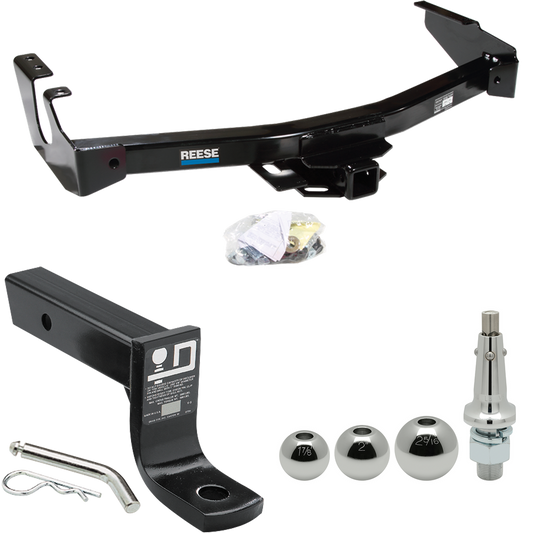 Fits 1994-1994 Dodge B350 Trailer Hitch Tow PKG w/ Ball Mount w/ 4" Drop + Interchangeable Ball 1-7/8" & 2" & 2-5/16" (Excludes: w/Factory Step Bumper Models) By Reese Towpower